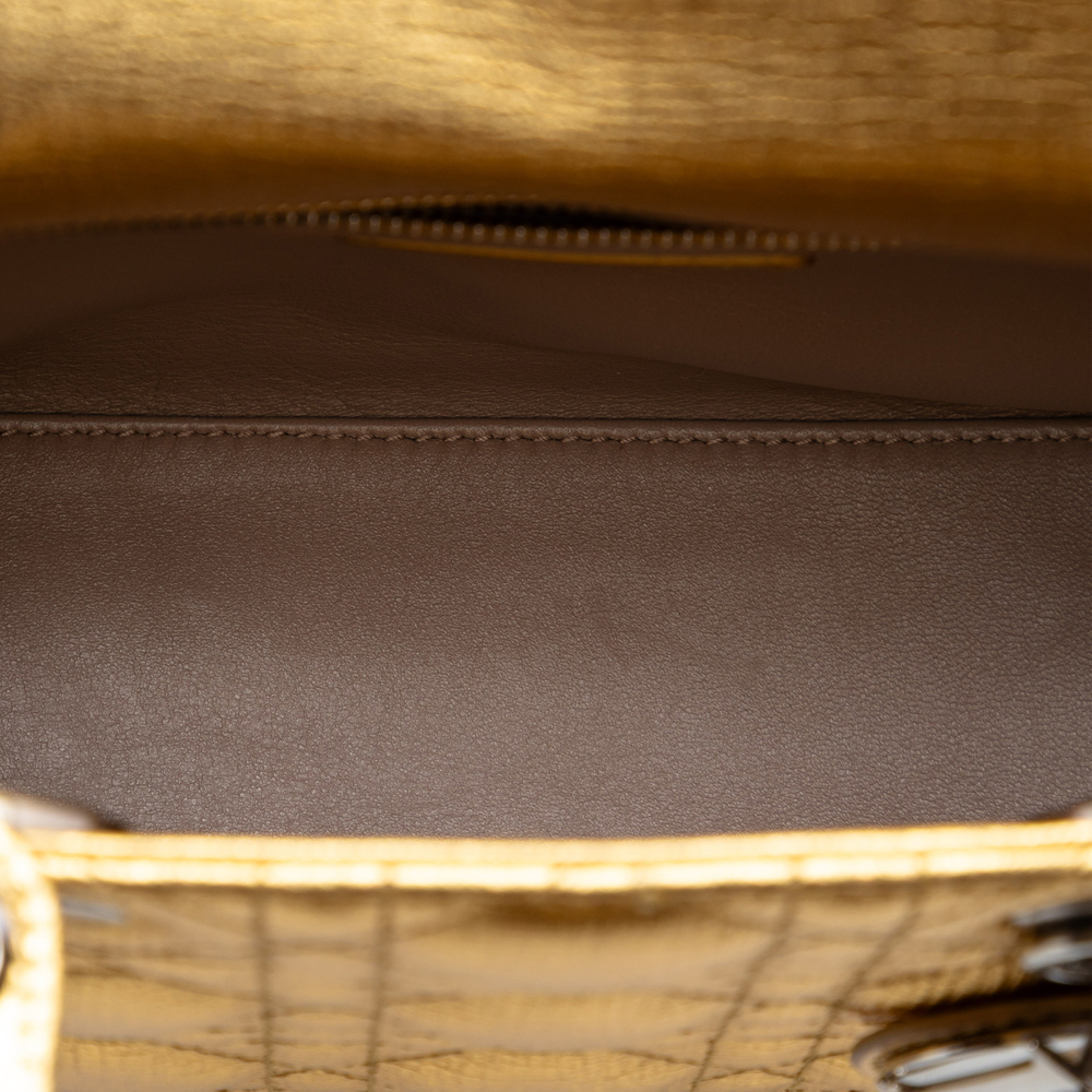 Pre-Loved Dior Small Metallic Grained Calfskin Cannage My ABCDior Lady Dior - Picture 4 of 7